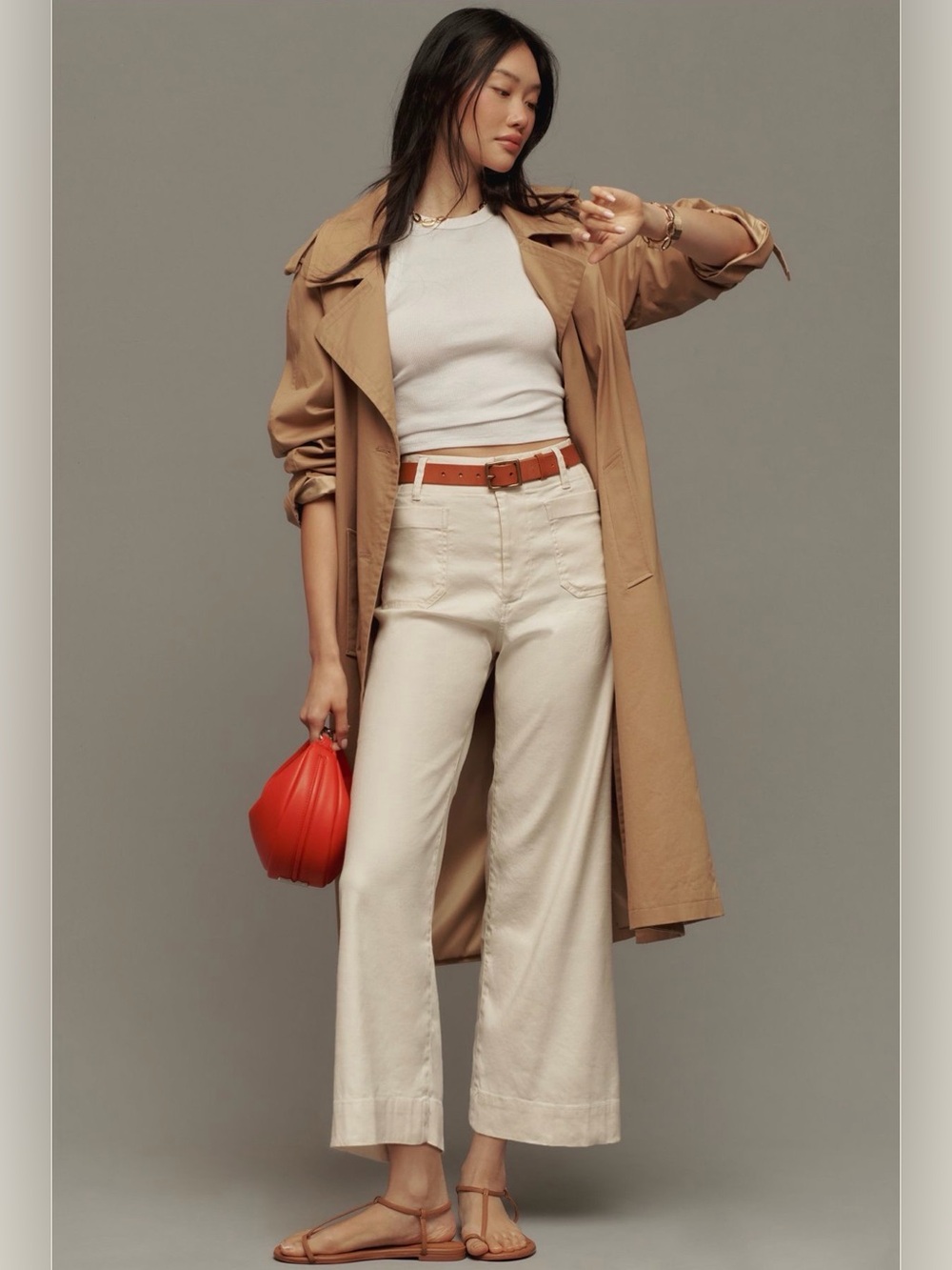 Colette Linen High-Rise Cropped Wide Leg Pants